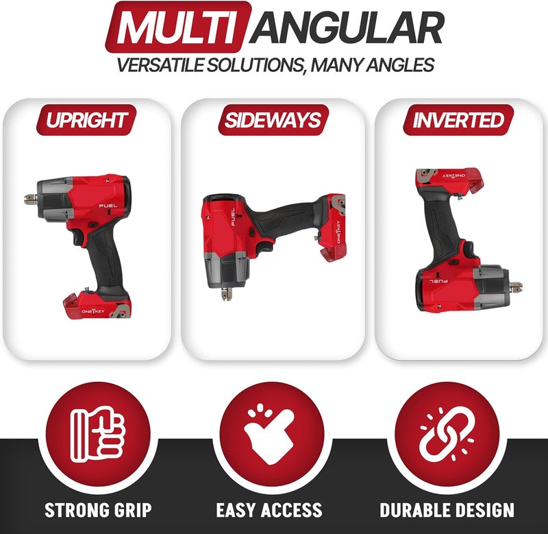 perch 3 Pack Tool Holder for Milwaukee M18/18v Cordless Tools - Snap Fit Tool Organizer for Milwaukee Drill Holder & Wall Mount for Milwaukee Tool Holder with 6 Screws - Easy to Install, Screw in & Lock - Image 4